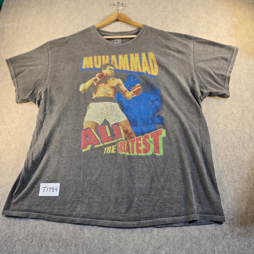 Muhammad Ali The‎ Greatest Graphic T-Shirt Mens XL Grey Cotton Boxing Tee T1784